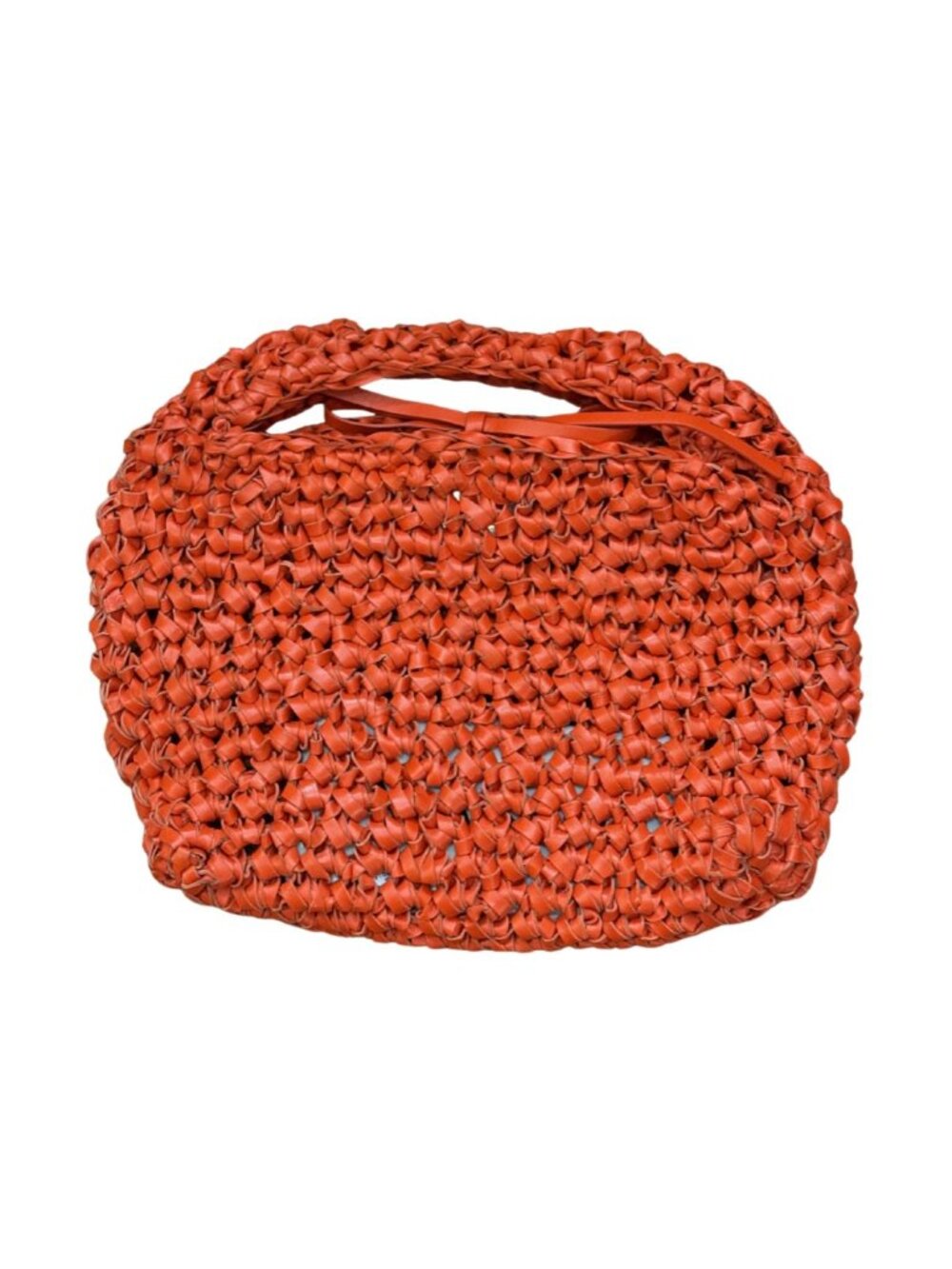 MANGO x Eckhaus Latta Handmade Woven Leather Orange Bag NEW $500